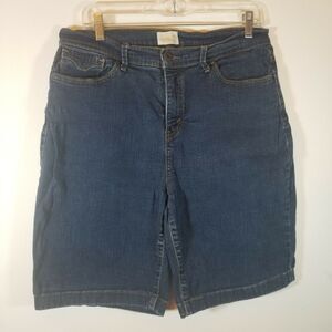 Levis 512 Womens 16 Denim Perfect Slimming Dark Wash Button Back Pockets Shorts